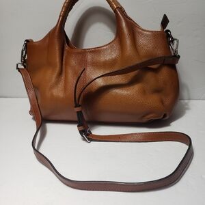 ISWEE Genuine Leather Top Handle Satchel/ Crossbody Bag